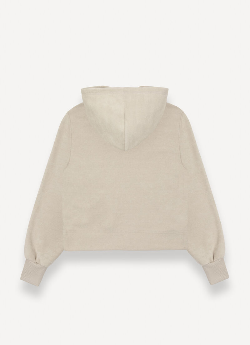 Hooded bouclé sweatshirt