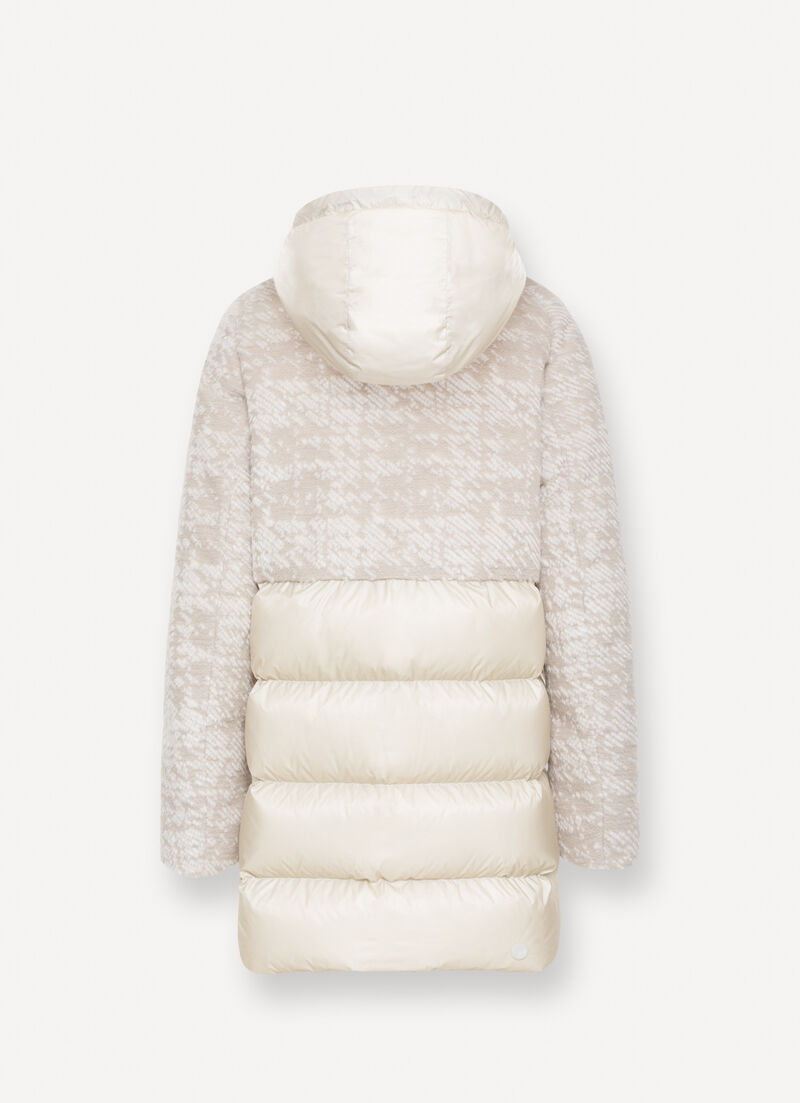 Hooded jacquard down jacket