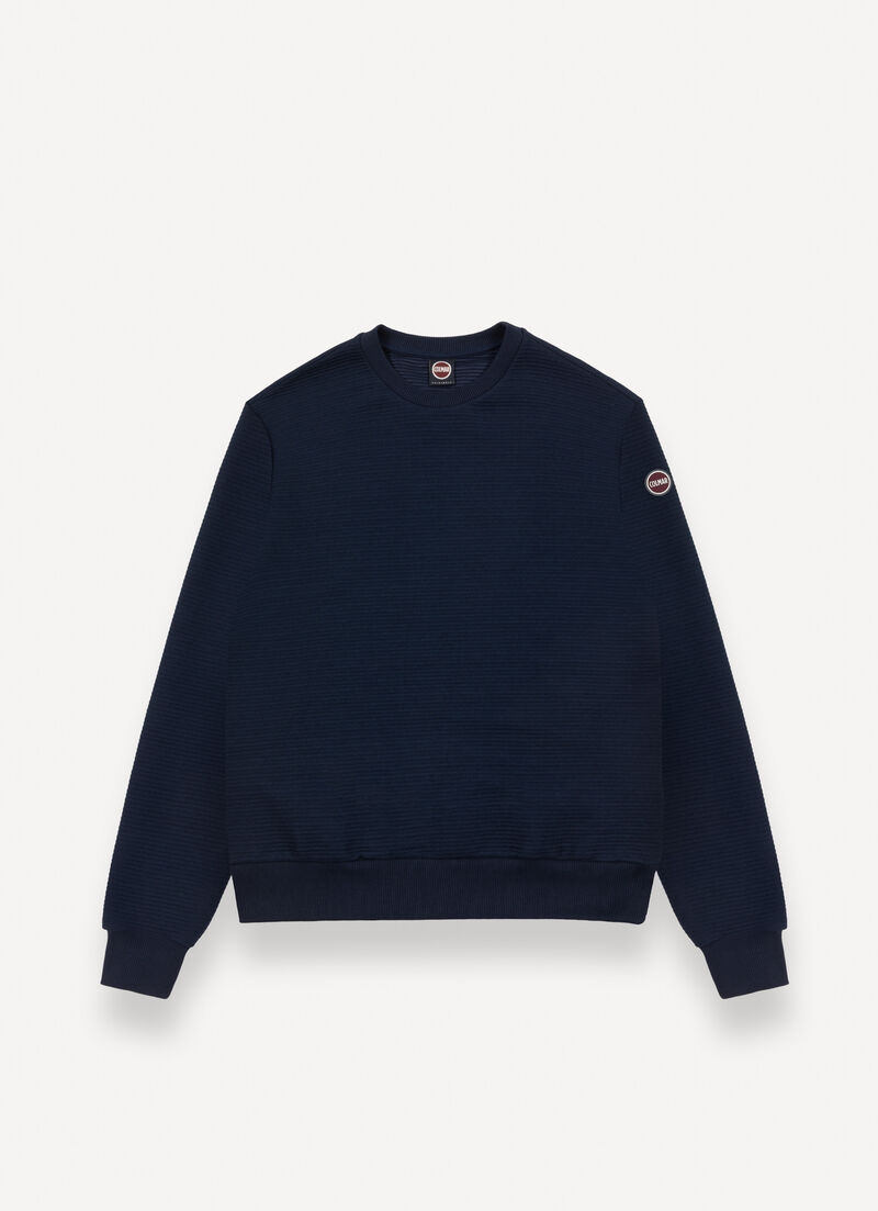 Crew-neck ribbed ottoman sweatshirt