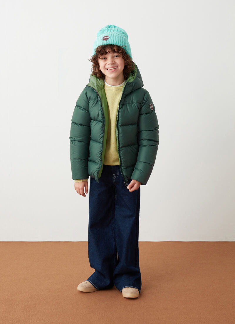 Reversible hooded quilted jacket