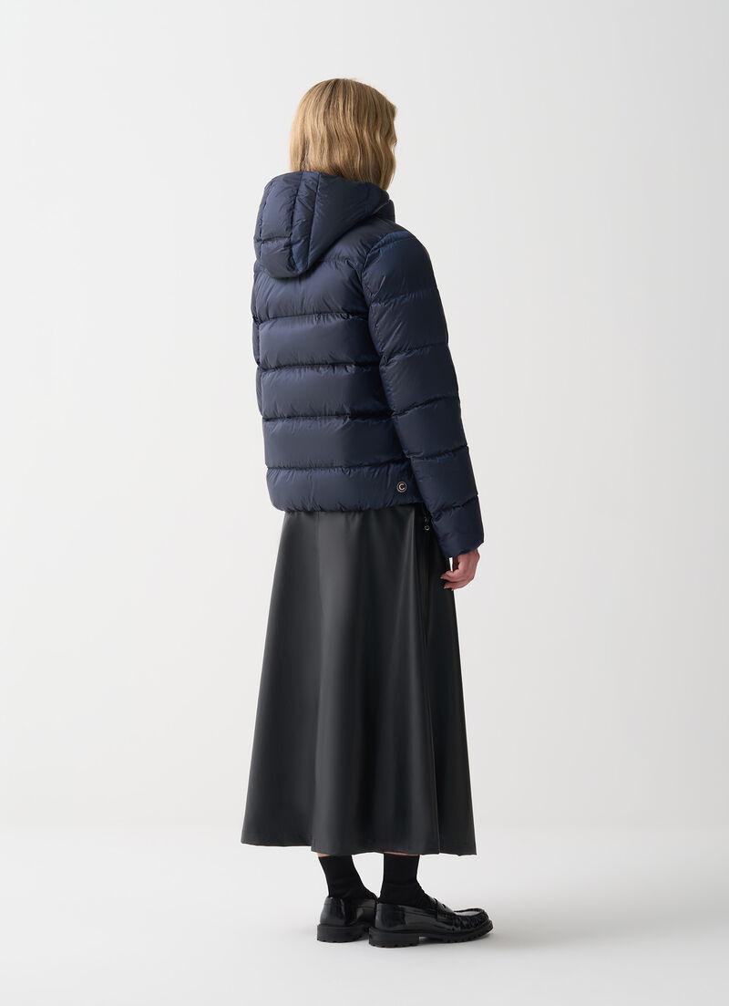 Down jacket with detachable hood