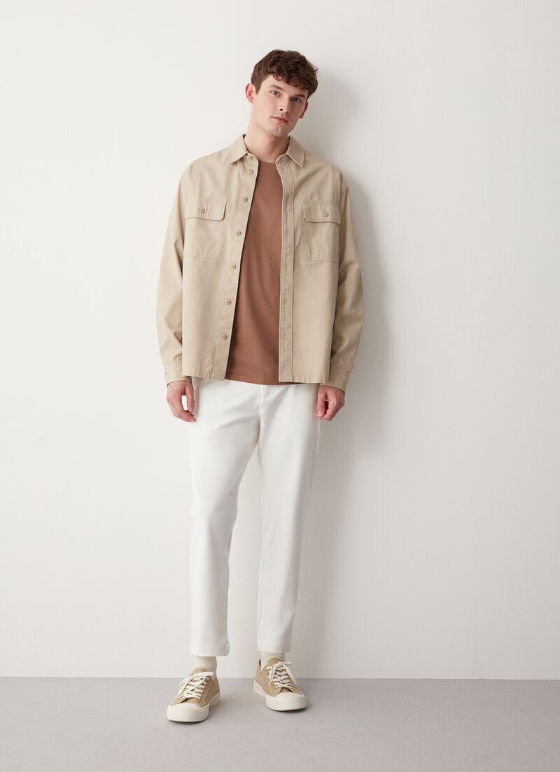 Chino-cut trousers with elasticated waistband