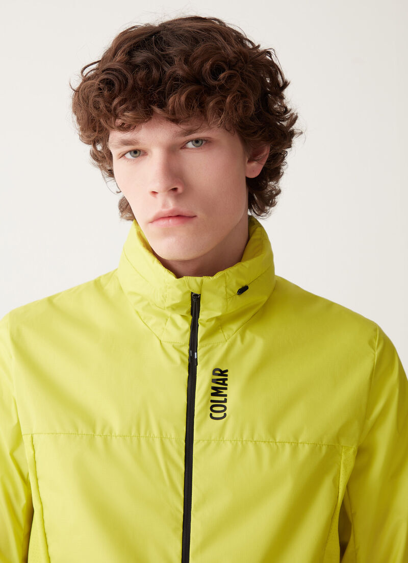 Unlined jacket with hood in the collar