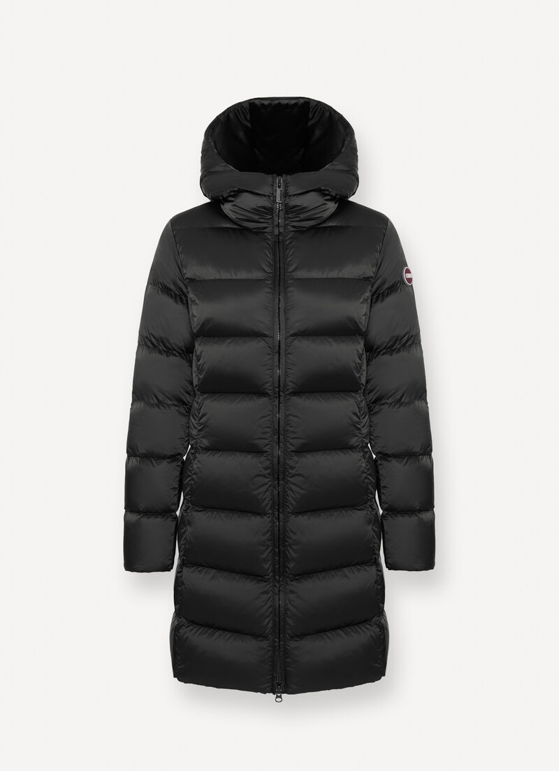 Long down jacket with hood