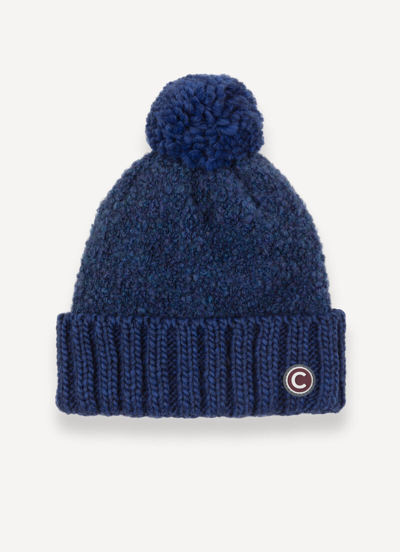 Women’s bouclé hat with pom-pom