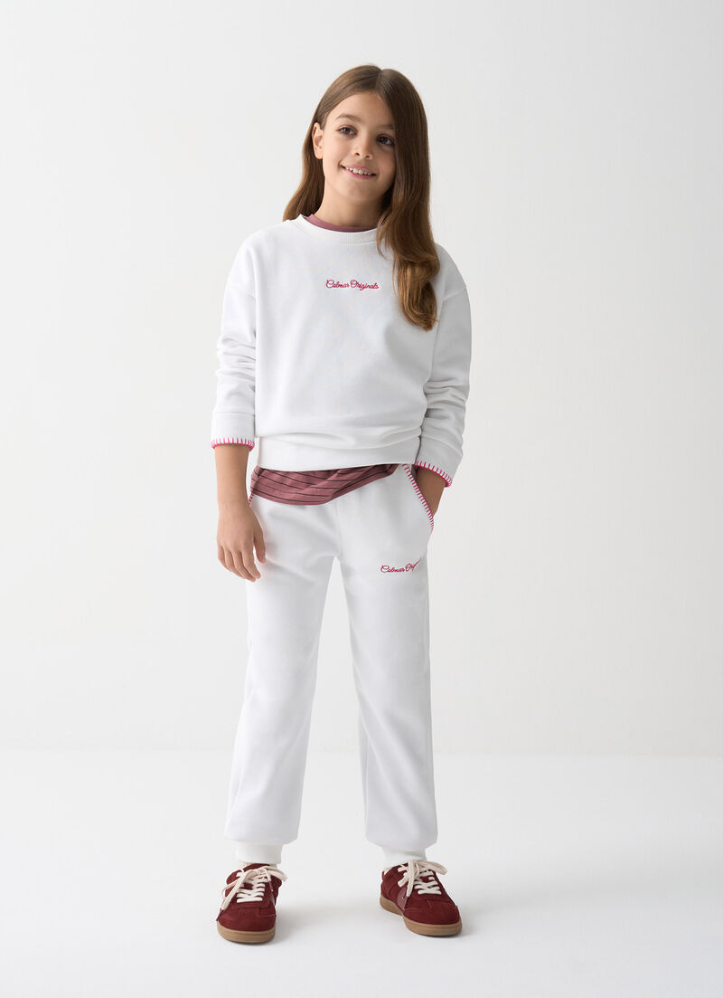 Tracksuit bottoms with embroidery