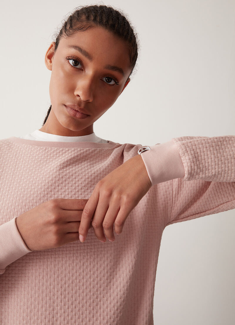 Boat-neck sweatshirt