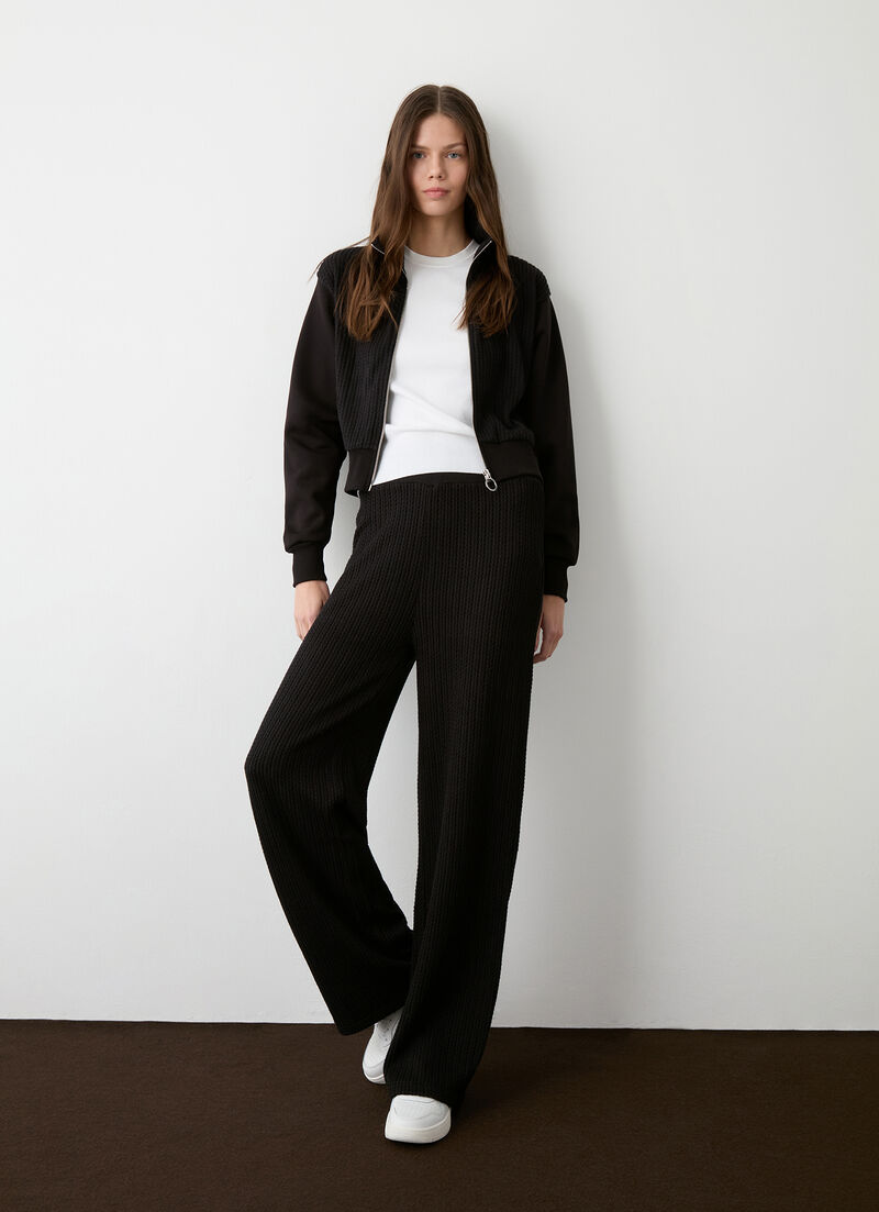 Cable-knit sweatpants