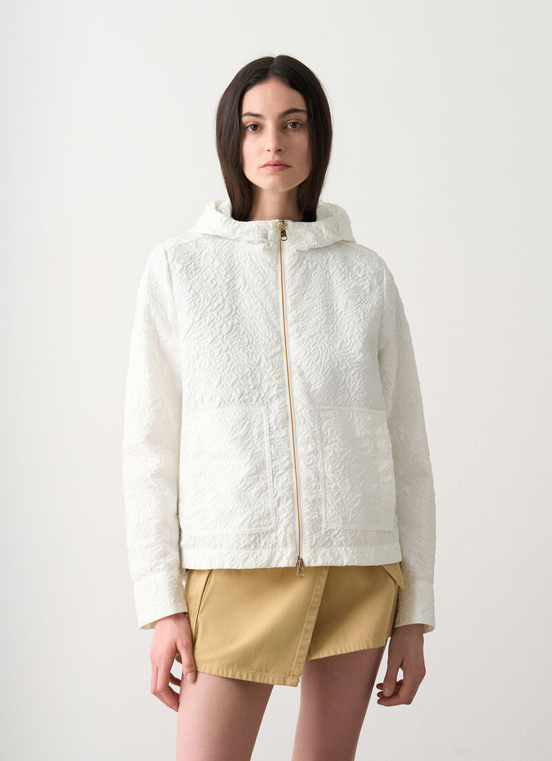 Embossed hooded jacket