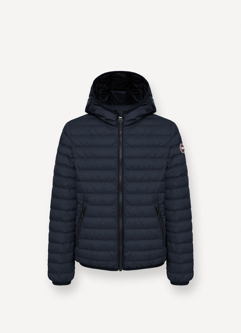 Short hooded down jacket