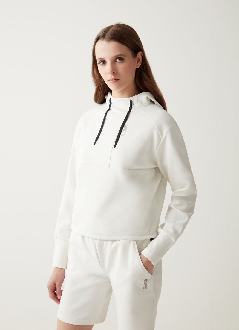 Cropped stretch hoodie
