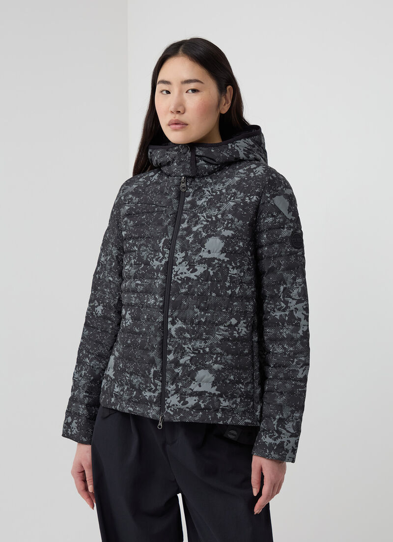 Pixelated camouflage down jacket