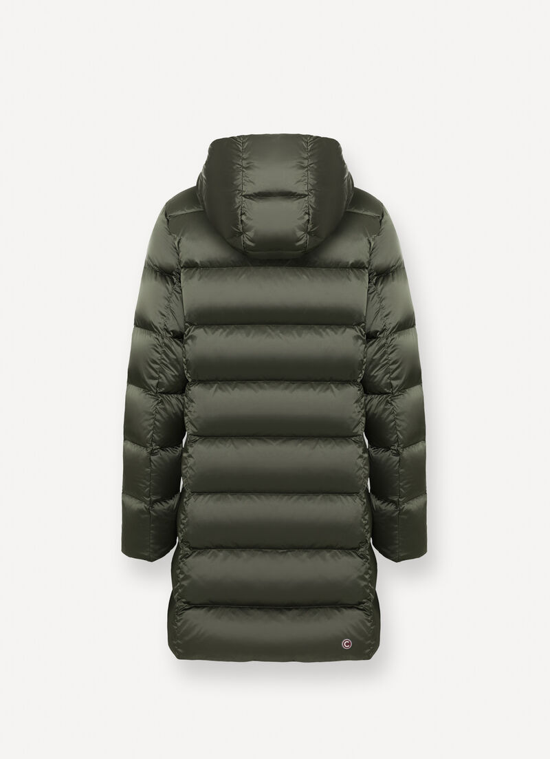 Long down jacket with hood