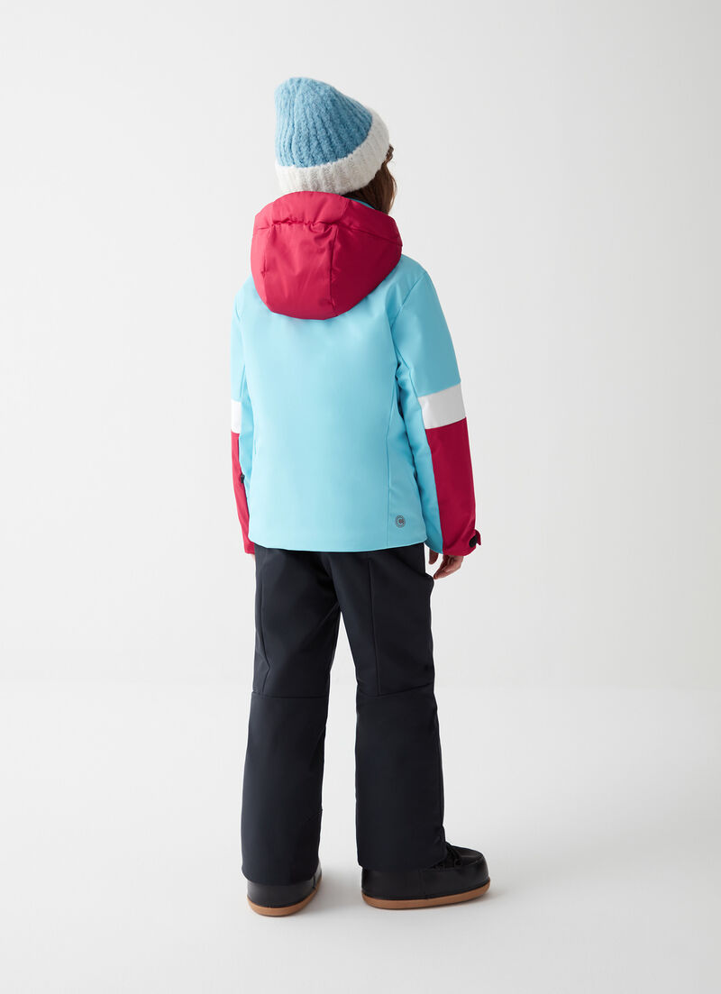 Girls’ colourblock ski jacket