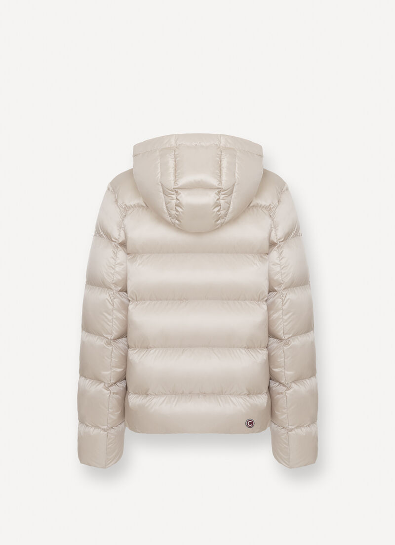 Down jacket with detachable hood