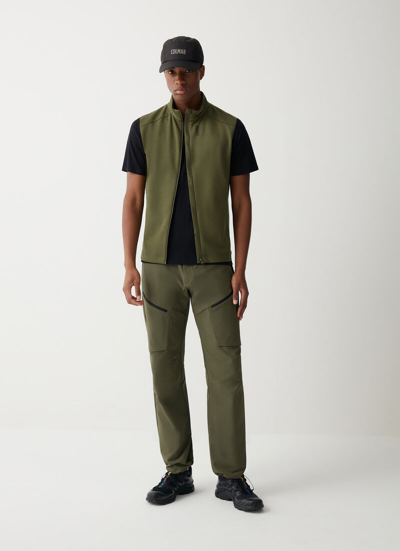 Full-zip stretch interlock vest