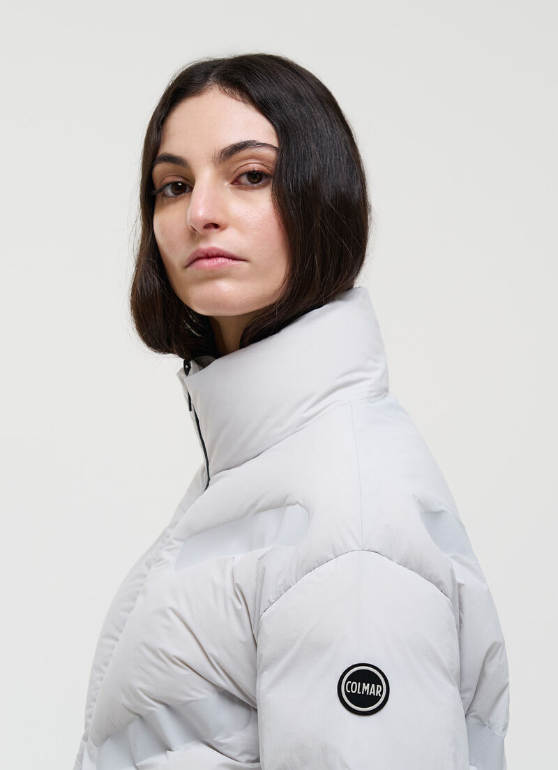 Matte down jacket with diagonal design