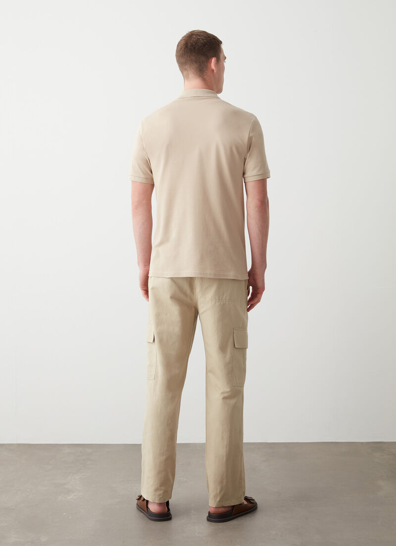 Piqué polo-shirt with ribbed trims