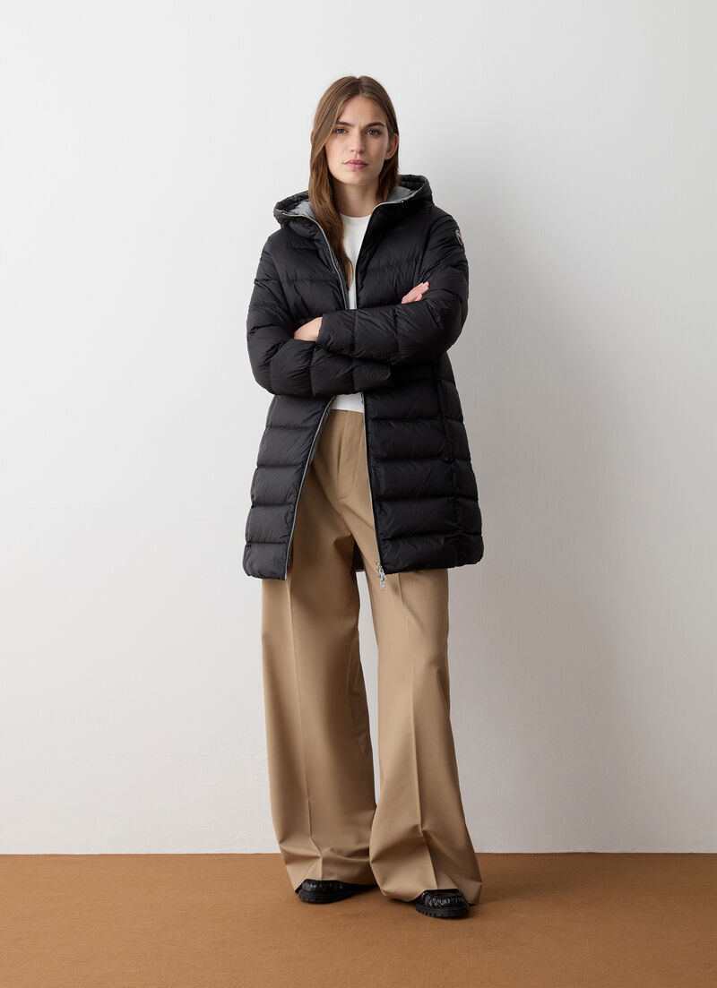 Reversible hooded quilted jacket