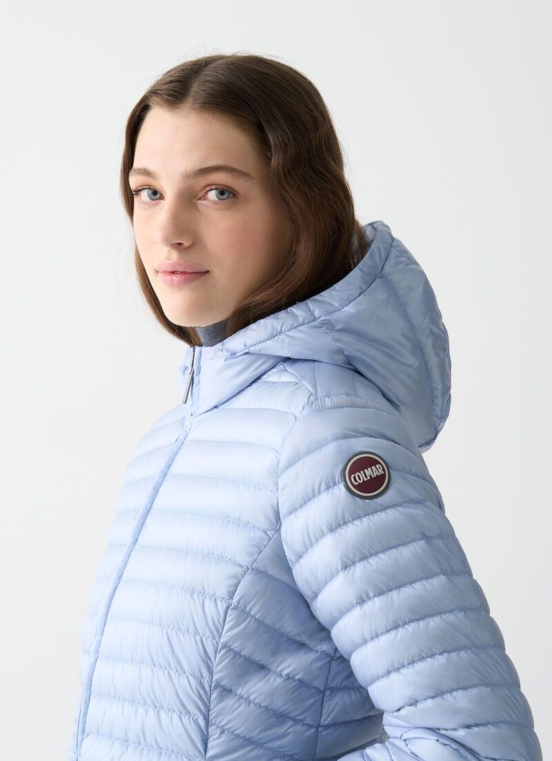 Light down jacket with hood