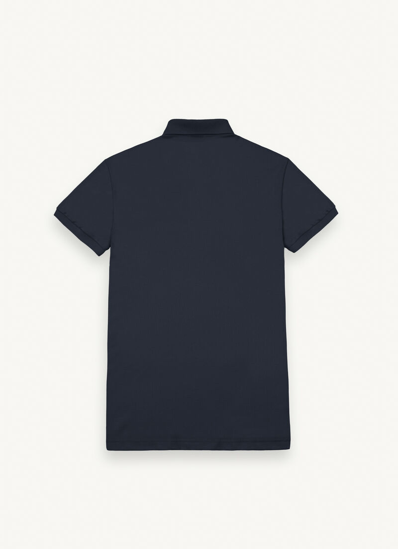 Stretch piqué cotton polo shirt