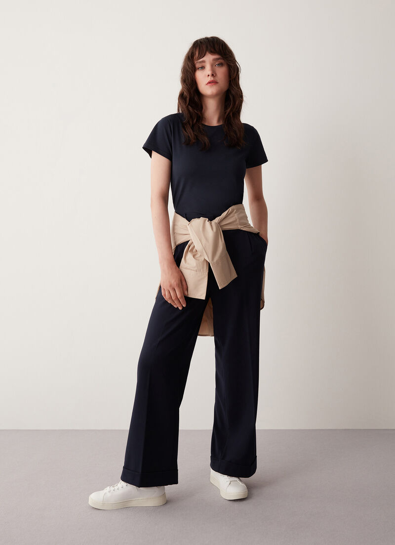 Cotton round-neck T-shirt