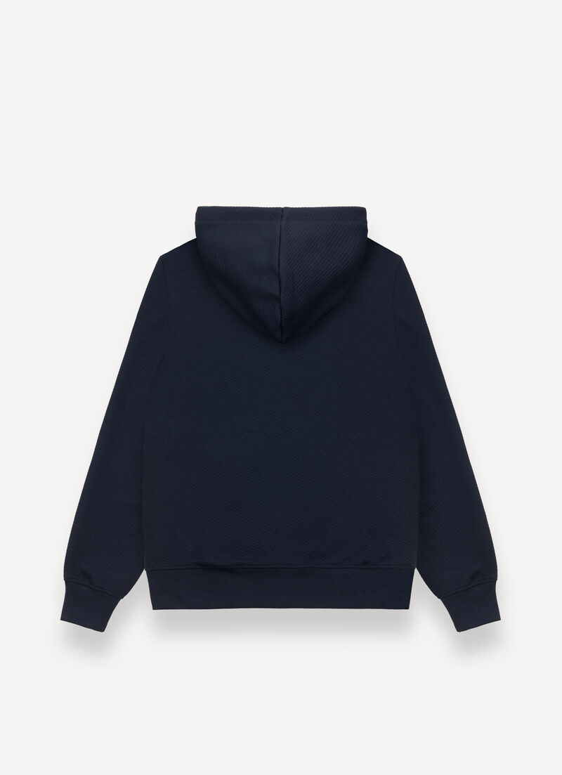 Hooded jacquard sweatshirt
