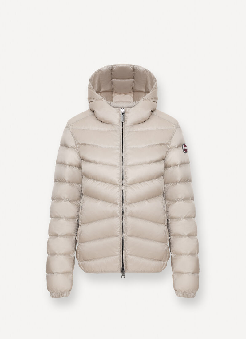 Quilted down jacket with hood