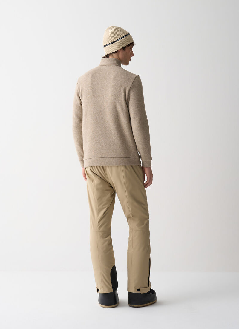 Half-zip wool ski fleece