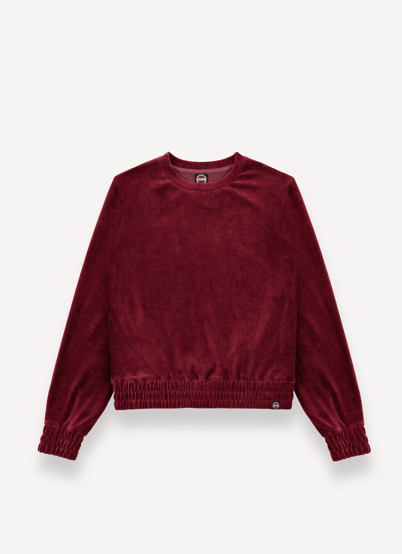 Velvet sweatshirt with stretch band