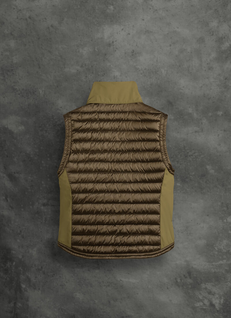 Recycled fabric gilet in a colour-block design