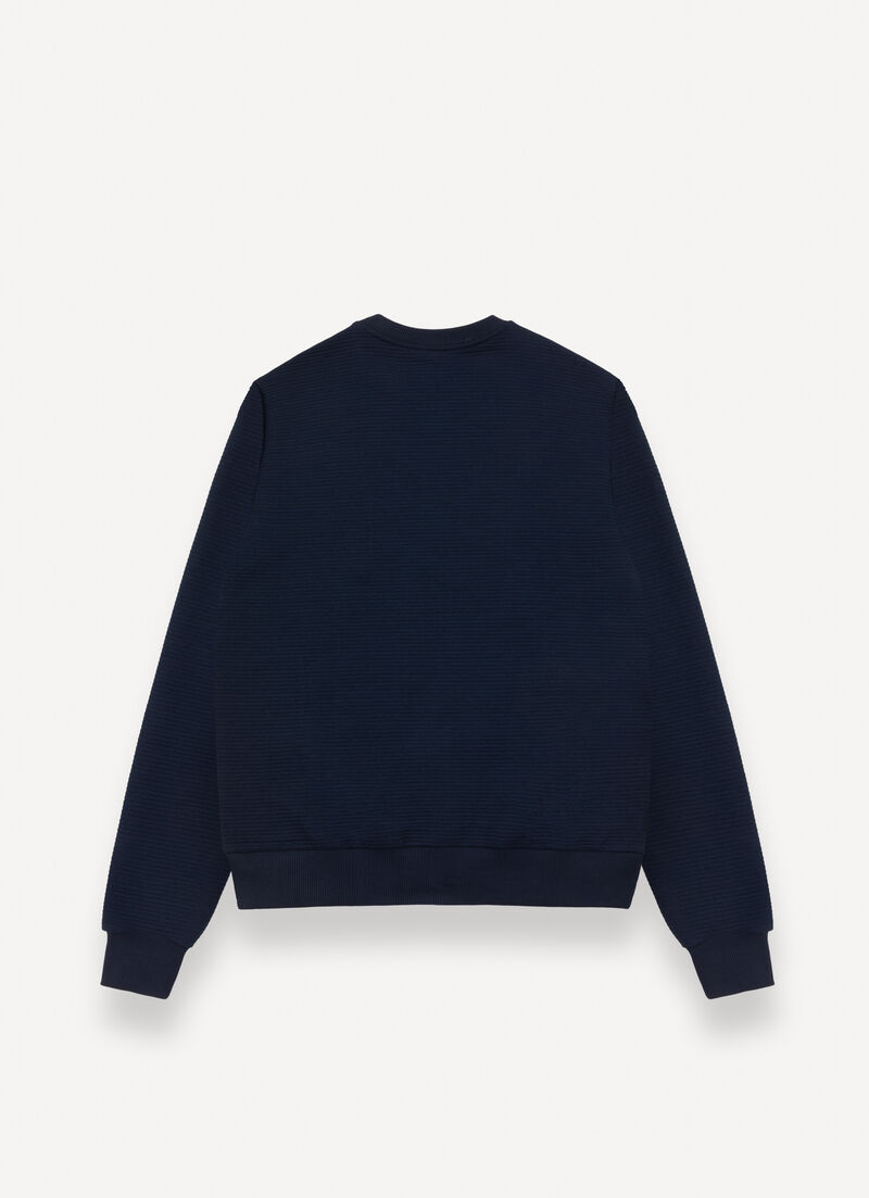 Crew-neck ribbed ottoman sweatshirt