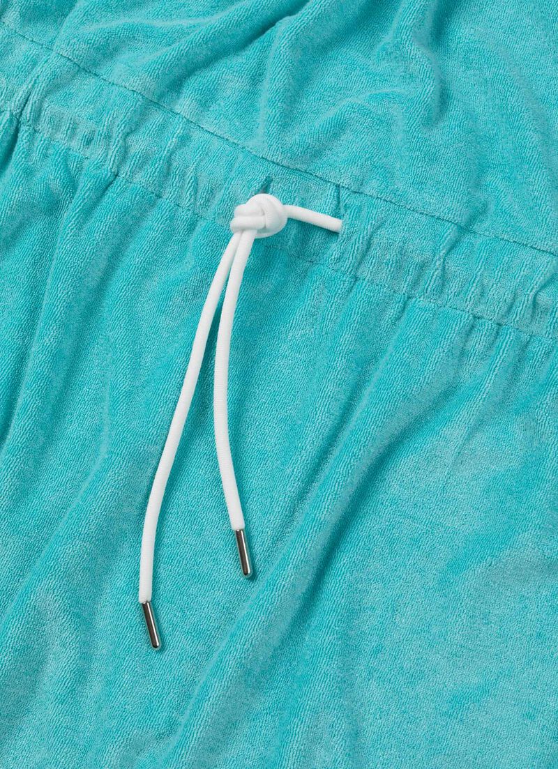 Round neck semi-glossy chenille dress