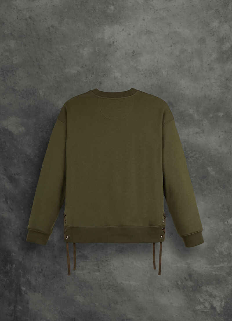 Crewneck sweatshirt with side vents