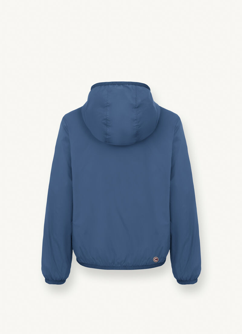 Reversible jacket with hood