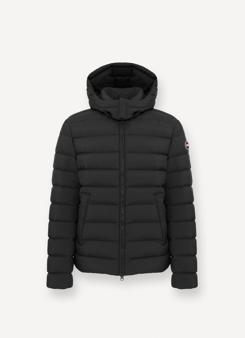 Down jacket with detachable hood