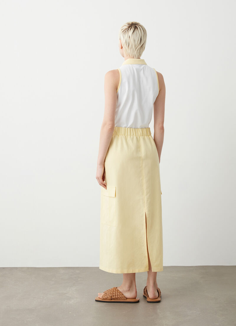 Linen cargo skirt