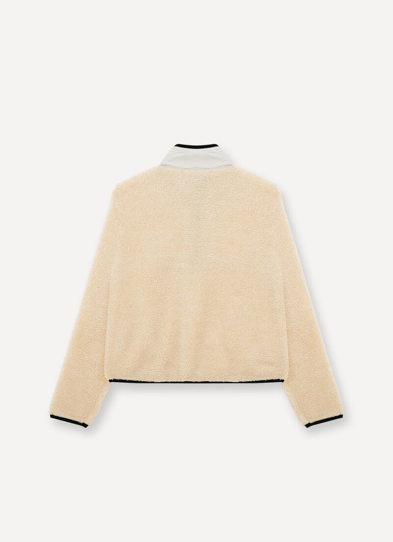 Sherpa-style knit sweatshirt
