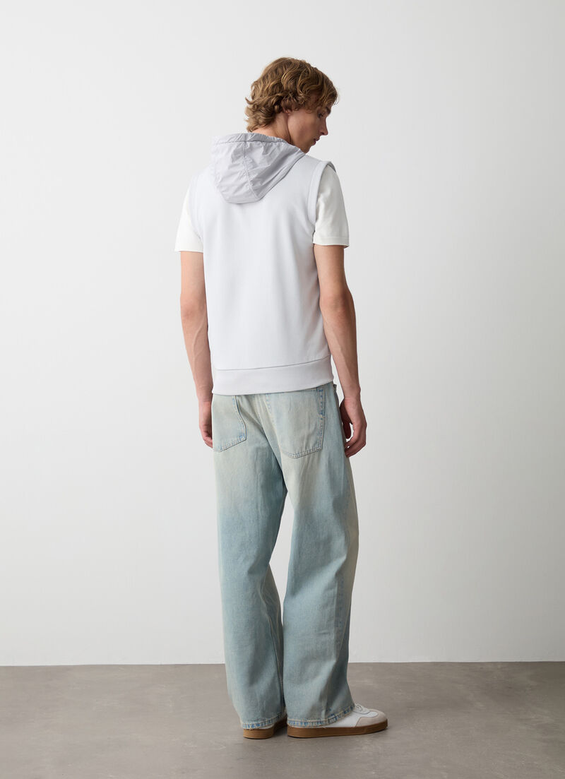 Fleece gilet with nylon details