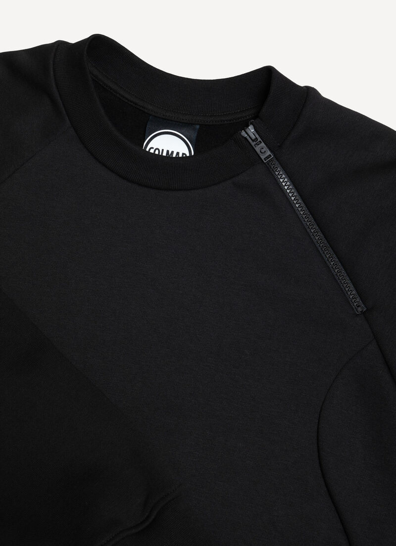 Sweatshirt with zip-up neck