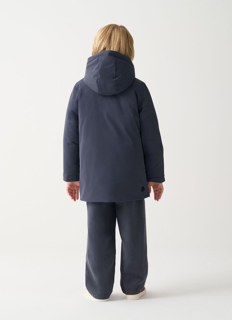 Waterproof hooded down jacket