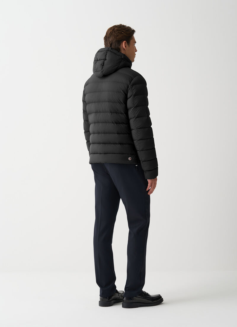 Down jacket with detachable hood