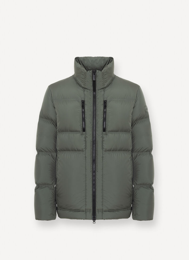 Down jacket with multiple pockets