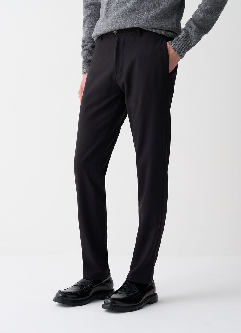 Wool-effect trousers