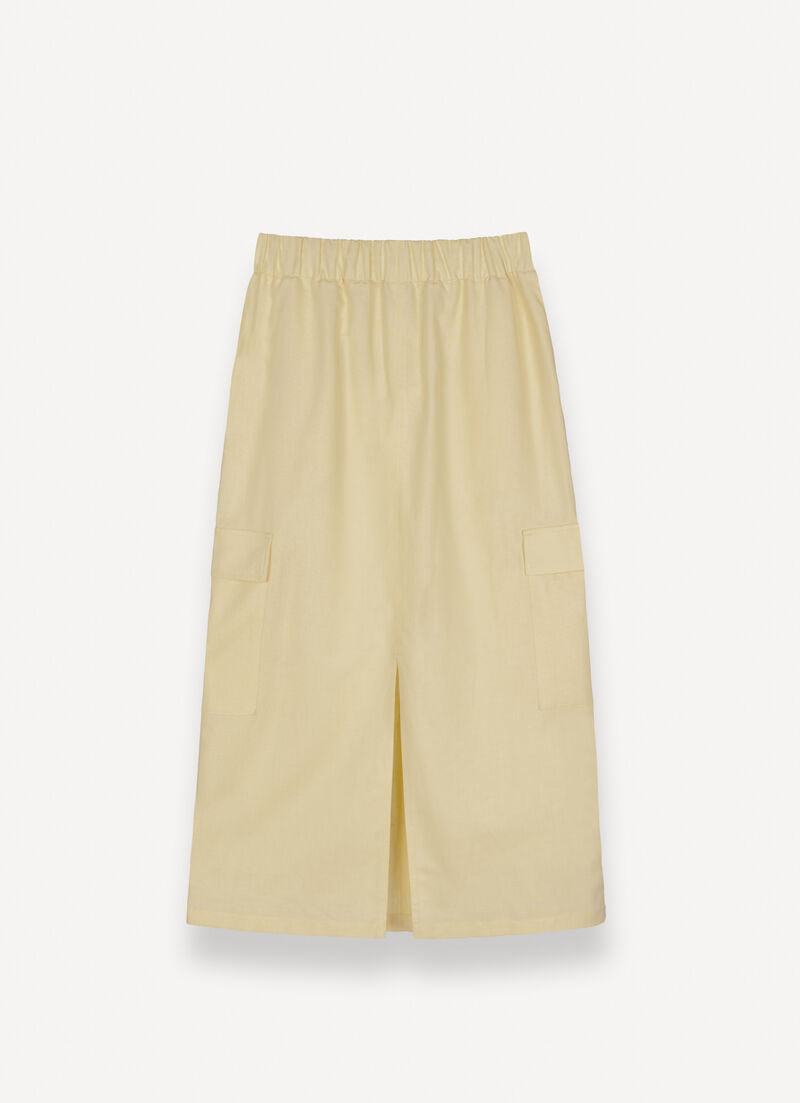 Linen cargo skirt