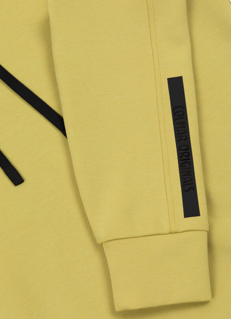 Hooded sweatshirt with logo tape