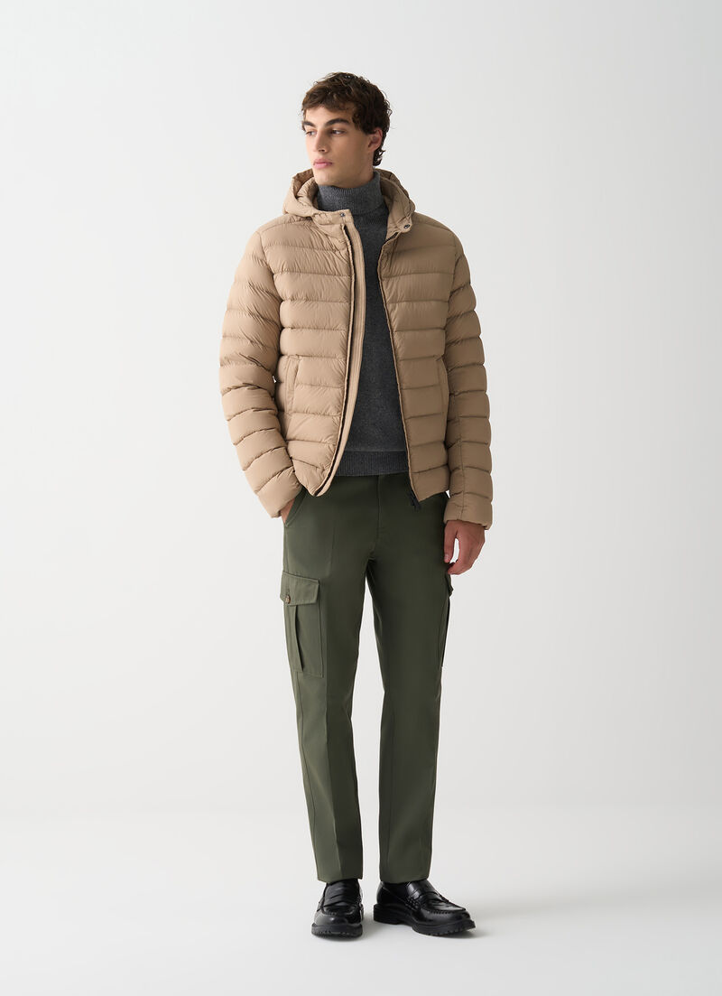 Down jacket with hood