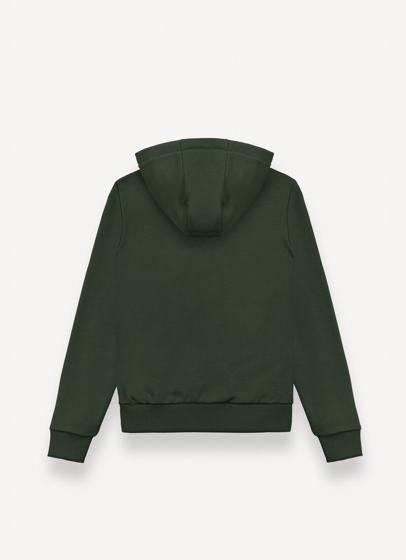 Zip-up sweatshirt with camouflage logo