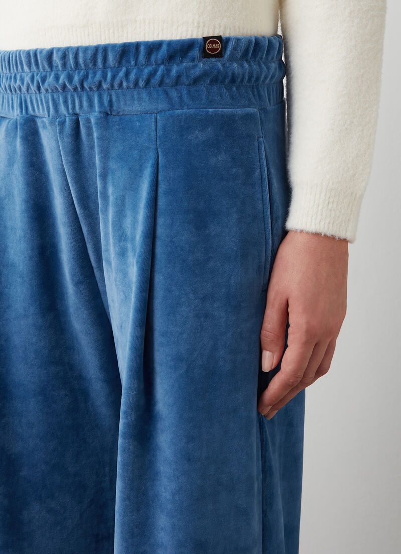 Velvet palazzo trousers