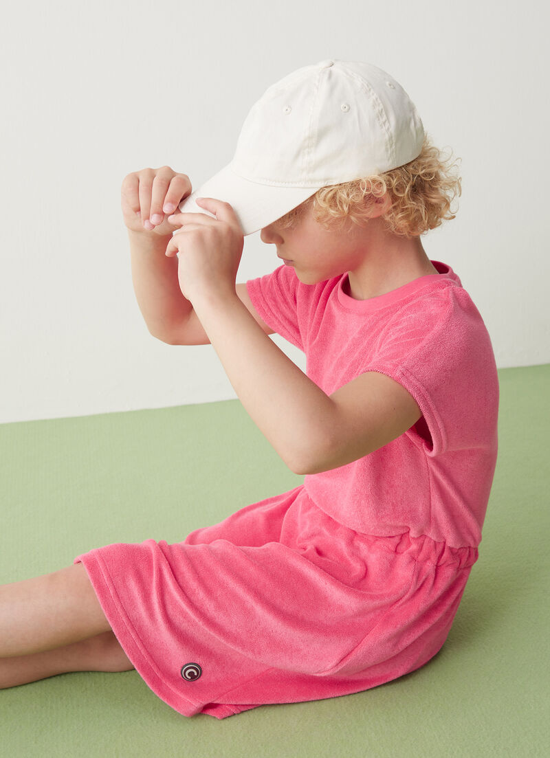 Short-sleeved chenille dress